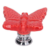 2Set Drawer Pull Knob Zinc Alloy Cabinet Wardrobe Closet Knob for Kitchen Furniture Decoration1077D Red Butterfly