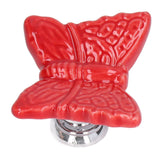 2Set Drawer Pull Knob Zinc Alloy Cabinet Wardrobe Closet Knob for Kitchen Furniture Decoration1077D Red Butterfly