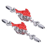 2Set Drawer Pull Knob Zinc Alloy Cabinet Wardrobe Closet Knob for Kitchen Furniture Decoration1077D Red Dolphin
