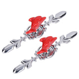 2Set Drawer Pull Knob Zinc Alloy Cabinet Wardrobe Closet Knob for Kitchen Furniture Decoration1077D Red Dolphin