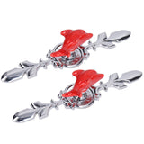 2Set Drawer Pull Knob Zinc Alloy Cabinet Wardrobe Closet Knob for Kitchen Furniture Decoration1077D Red Dolphin