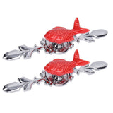 2Set Drawer Pull Knob Zinc Alloy Cabinet Wardrobe Closet Knob for Kitchen Furniture Decoration1077D Red Grass Carp
