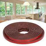 6m Door Sealing Strip Silicone Rubber Self Adhesive Weather Strip Brown Window Sealing Strip for HomeHeight 6mm / 0.2in