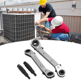 CT122 Refrigerator Ratchet Wrench 1/4 3/16 5/16 3/8 Stainless Steel Wrench Air Conditioner Repair Tool for Household