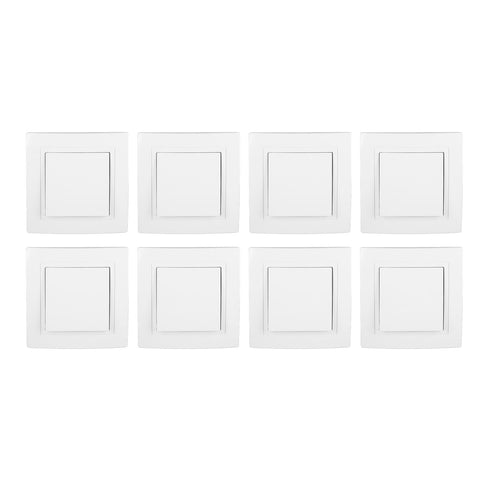 8Pcs Single Pole Light Switch 10A/250V Wall Decorative Paddle Rocker Switch European Regulations for House Use
