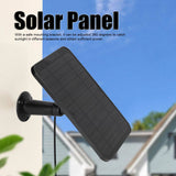 Solar Expansion Panel Weatherproof Portable Solar Power Supply with Adjustable Bracket for Security Camera 4W 6VBlack