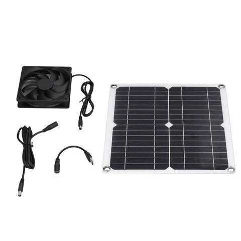 12W Solar Panel Fan Kit USB Solar Powered Fan for Greenhouses Sheds Pet Houses Mobile Phone Charging In Australia - Darrahopens