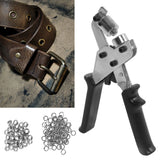 Punch Plier Belt Leather Manual Portable Hole Puncher Kit with Eyelet Buckles for Tent Awning