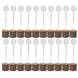 20Pcs Premium Wood Place Card Holders with Swirl Wire Name Cards Photo Holders for Wedding Birthday Festival