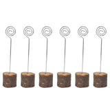 20Pcs Premium Wood Place Card Holders with Swirl Wire Name Cards Photo Holders for Wedding Birthday Festival