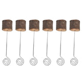 20Pcs Premium Wood Place Card Holders with Swirl Wire Name Cards Photo Holders for Wedding Birthday Festival