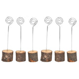 20Pcs Premium Wood Place Card Holders with Swirl Wire Name Cards Photo Holders for Wedding Birthday Festival