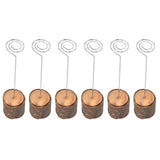 20Pcs Premium Wood Place Card Holders with Swirl Wire Name Cards Photo Holders for Wedding Birthday Festival