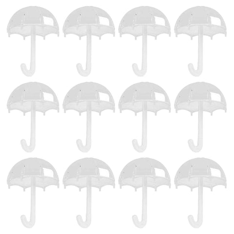 12pcs Umbrella Shaped Candy Box Portable Cute Exquisite Plastic Packaging Gift Box for Birthday PartyWhite In Australia - Darrahopens