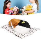 Make Sound Sleeping Dog Toy with Cloth Cushion Simulation Plush Dog Toy Small Dog Doll OrnamentsMigru