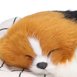 Make Sound Sleeping Dog Toy with Cloth Cushion Simulation Plush Dog Toy Small Dog Doll OrnamentsMigru