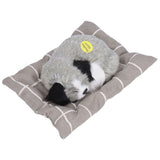Make Sound Sleeping Dog Toy with Cloth Cushion Simulation Plush Dog Toy Small Dog Doll OrnamentsHusky
