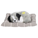 Make Sound Sleeping Dog Toy with Cloth Cushion Simulation Plush Dog Toy Small Dog Doll OrnamentsHusky