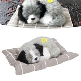 Make Sound Sleeping Dog Toy with Cloth Cushion Simulation Plush Dog Toy Small Dog Doll OrnamentsHusky