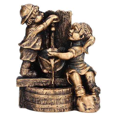 Little Boy Girl Playing Water Statue Standing Sculpture Resin Garden Ornament for Home Decoration In Australia - Darrahopens