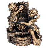 Little Boy Girl Playing Water Statue Standing Sculpture Resin Garden Ornament for Home Decoration In Australia - Darrahopens