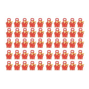 50Set Innovative Candy Box Paper Candy Bags with Ribbons for Christmas Parties Birthdays WeddingsRetro Carmine with Gold Ribbon
