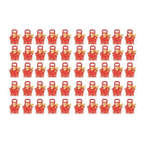50Set Innovative Candy Box Paper Candy Bags with Ribbons for Christmas Parties Birthdays WeddingsRetro Carmine with Gold Ribbon