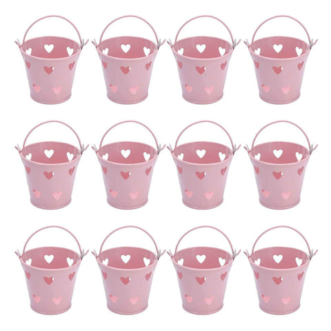 12pcs Mini Metal Bucket Hollow Heart Shaped Bucket with Handle for Candies Outdoor Flower Cosmetics In Australia - Darrahopens