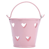 12pcs Mini Metal Bucket Hollow Heart Shaped Bucket with Handle for Candies Outdoor Flower Cosmetics