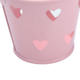 12pcs Mini Metal Bucket Hollow Heart Shaped Bucket with Handle for Candies Outdoor Flower Cosmetics