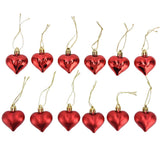 12pcs Christmas Ornament Heart Shape PVC Christmas Tree Hanging Decorations for Valentine's Day PartyRed In Australia - Darrahopens