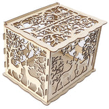 Greeting Card Box DIY Wooden Couple Deer Wedding Card Case Sign in Box Decoration Box