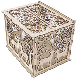 Greeting Card Box DIY Wooden Couple Deer Wedding Card Case Sign in Box Decoration Box