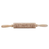 Rolling Pin Wooden Christmas Print Dough Roller Kitchen Tool for Pastries Pizza Biscuits Baking In Australia - Darrahopens