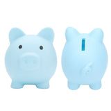 Piggy Bank Rugged Durable Vinyl Cartoon Animal Pig Coin Cash Piggy Bank Boy Girl GiftBlue