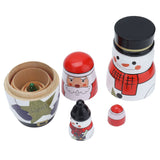 5pcs Nesting Dolls Glossy Round Unique Christmas Style Attractive Decorative Ornaments for Festive Gifts