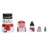 5pcs Nesting Dolls Glossy Round Unique Christmas Style Attractive Decorative Ornaments for Festive Gifts