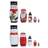 5pcs Nesting Dolls Glossy Round Unique Christmas Style Attractive Decorative Ornaments for Festive Gifts