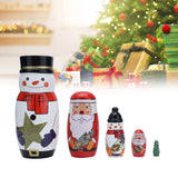 5pcs Nesting Dolls Glossy Round Unique Christmas Style Attractive Decorative Ornaments for Festive Gifts