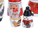 5pcs Nesting Dolls Glossy Round Unique Christmas Style Attractive Decorative Ornaments for Festive Gifts