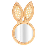 Decorative Mirror Cute Bunny Shape Exquisite Rattan Hanging Wall Mirror for Makeup Home Bedroom Decoration Gift In Australia - Darrahopens