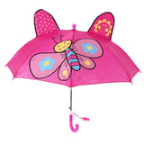 Kid Umbrella Lovely Cartoon Animal Easy Operation Light Weight Girls Umbrella for Raining Clear DayRose Red In Australia - Darrahopens