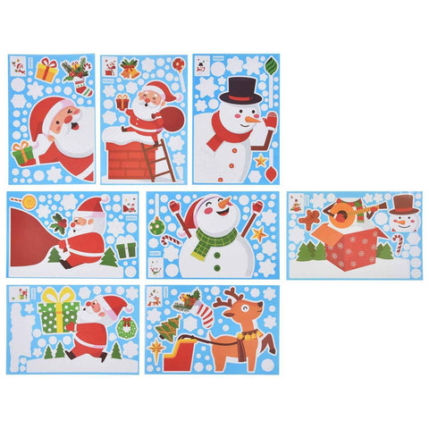 8PCS Christmas Snowman Sticker DIY Window Glass Sticker PVC Decorative Sticker for Living Room In Australia - Darrahopens