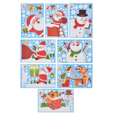 8PCS Christmas Snowman Sticker DIY Window Glass Sticker PVC Decorative Sticker for Living Room In Australia - Darrahopens