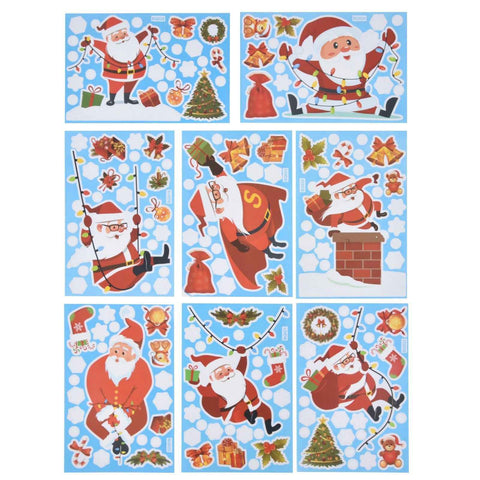 8Pcs Christmas Stickers Cute Patterns Easy to Use Environmentally Friendly Xmas Window Decals for Home Decor In Australia - Darrahopens