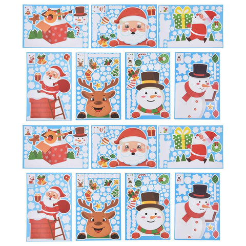 14pcs Christmas Stickers Cute Snowflake Reindeer Elf Pattern Christmas Window Clings for Window Glass Party Decorations In Australia - Darrahopens