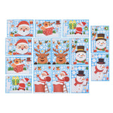 14pcs Christmas Stickers Cute Snowflake Reindeer Elf Pattern Christmas Window Clings for Window Glass Party Decorations