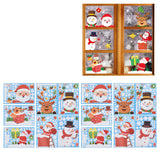 14pcs Christmas Stickers Cute Snowflake Reindeer Elf Pattern Christmas Window Clings for Window Glass Party Decorations