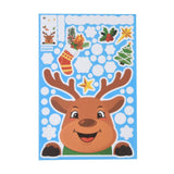 14pcs Christmas Stickers Cute Snowflake Reindeer Elf Pattern Christmas Window Clings for Window Glass Party Decorations