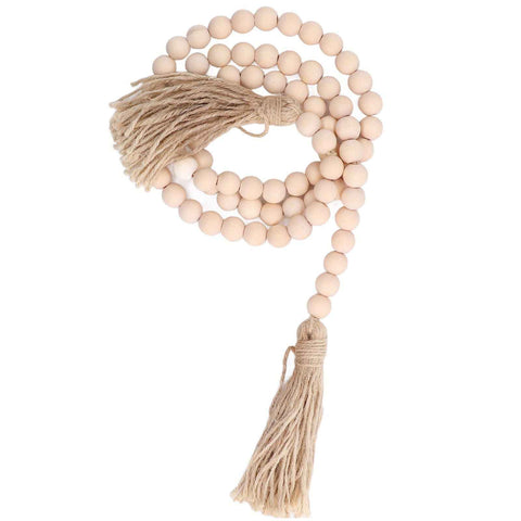 Wood Bead Garland Hand Crafted Fine Workmanship Comfortable Hold Bohemian Style Prayer Beads In Australia - Darrahopens